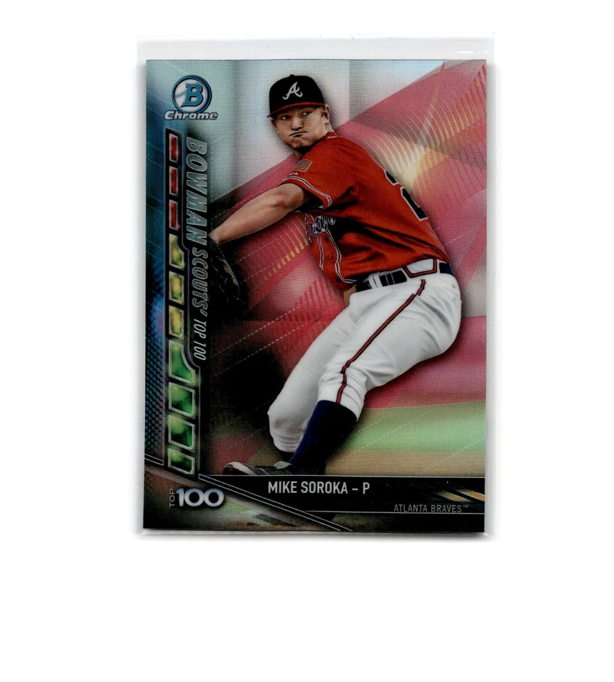 MIKE SOROKA 2017 BOWMAN CHROME SCOUTS TOP 100 BSU-MS BRAVES - Image 1 of 1