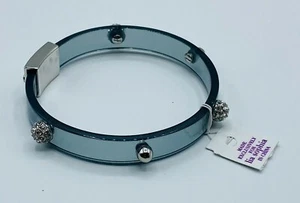 Lia Sophia Glazed Licorice Bracelet Gray Bangle Rhinestones Studded - Picture 1 of 3