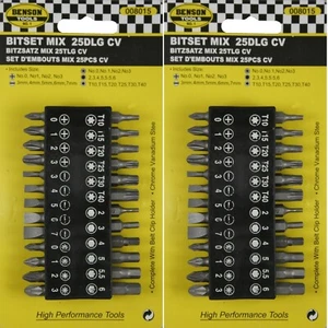 Bitset Bitsatz mit Halterung Bit Sortiment Gürtelclip Bits Sechskant 2x 25 Teile - Bild 1 von 1