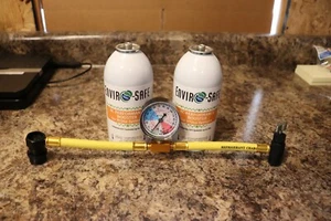 Enviro-Safe Auto AC Performance Booster for R134a, 2 cans and gauge - Picture 1 of 2