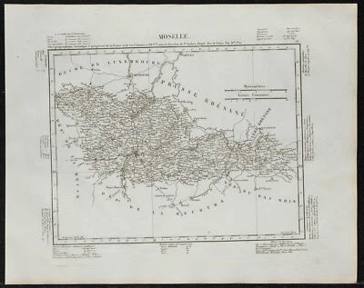 1840 - Moselle - Carte géographique ancienne - Département français - Gravure - Photo 1/4