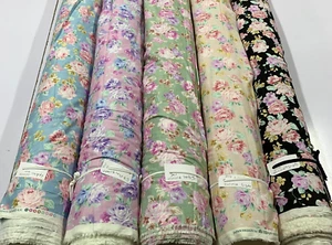 FLORALS - JAPAN DESIGN By TOKAI SENKO 100% COTTON FABRIC : 150CM WIDE : #CEC09 - Picture 1 of 26
