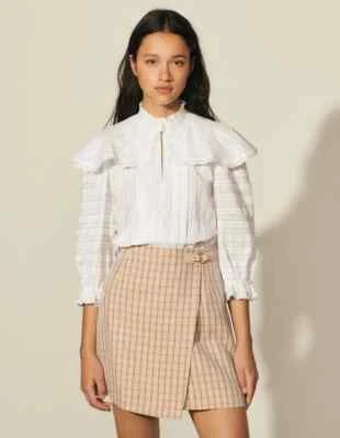 Sandro Paris Women's Shirt Size 1 / S Embroidered SFPTO00434 — 第 1/4 张图片