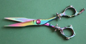 Friseurschere 17 cm mehrfarbig Haarschere Profi Schere - Bild 1 von 7