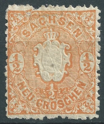 SAXONY STAMP #16 - 1/2 NG -1863 - MH - Image 1 of 2