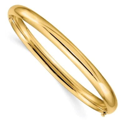 Brazalete Brazalete Bisagras Altas Oro Amarillo 14K 4/16 7" 6.61 gm Regalo Perfecto para Ella Foto 1 de 4