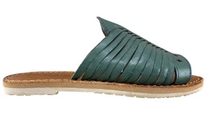 Huaraches By Bearpaw Rosa Leather Turquoise Slide Sandal Size 7 - Picture 1 of 7