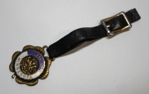 Antique STATE OF MINNESOTA WATCH / KEY FOB - L'Etoile du Nord Enameled Brass - Picture 1 of 7