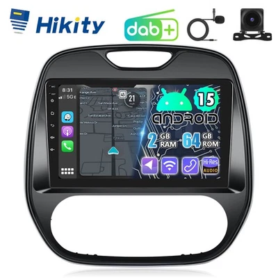 DAB+ 64G CarPlay Android15 Autoradio Für Renault Captur 2013-2019 GPS Navi WIFI - Bild 1 von 4