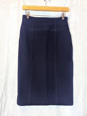 Женская шерстяная эластичная юбка-карандаш на молнии сбоку Ralph Lauren Black Label темно-синяя размер США 6 - Изображение 1 из 4