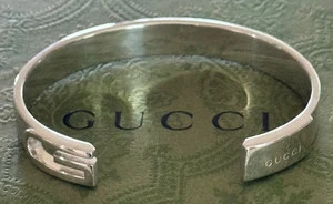 Gucci Cuff  Bracelet Sterling Silver 925    Made in Italy - Picture 1 of 3