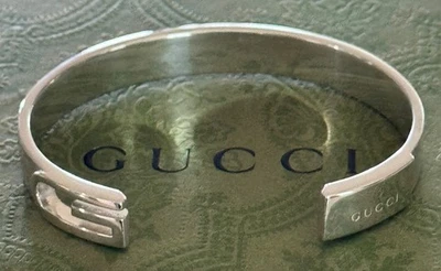 Gucci Cuff  Bracelet Sterling Silver 925    Made in Italy - Image 1 of 3