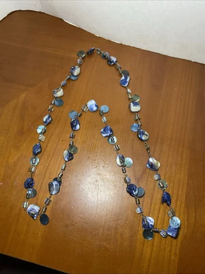 LIA SOPHIA Silver Mother of Pearl Beaded Long Layered Necklace 44" - Image 1 of 4