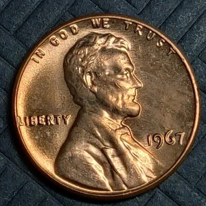 1967 U.S. P Mint Lincoln Cent Struck Through - Picture 1 of 3