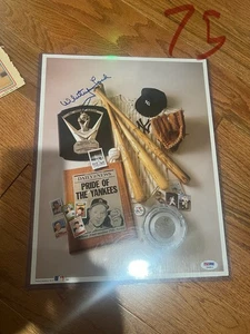 Foto firmada por Whitey Ford New York Yankees 11x14 autografiada firmada Salón de la fama PSA - Imagen 1 de 1