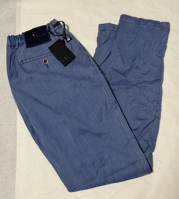 NUEVO CON ETIQUETAS KITON PANTALONES HOMBRE LANA AZUL TALLA 33 US 49 EU (P2.31) Foto 1 de 4