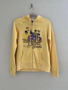 Y2K The Beatles Yellow Submarine Hoodie Yellow Large Pockets NEW - Picture 1 of 8