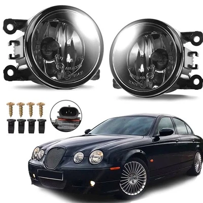 Pair Fit 2004 2005 2006 2007 2008 Jaguar S-Type Halogen Fog Lights Lamp LH&RH - Image 1 of 4