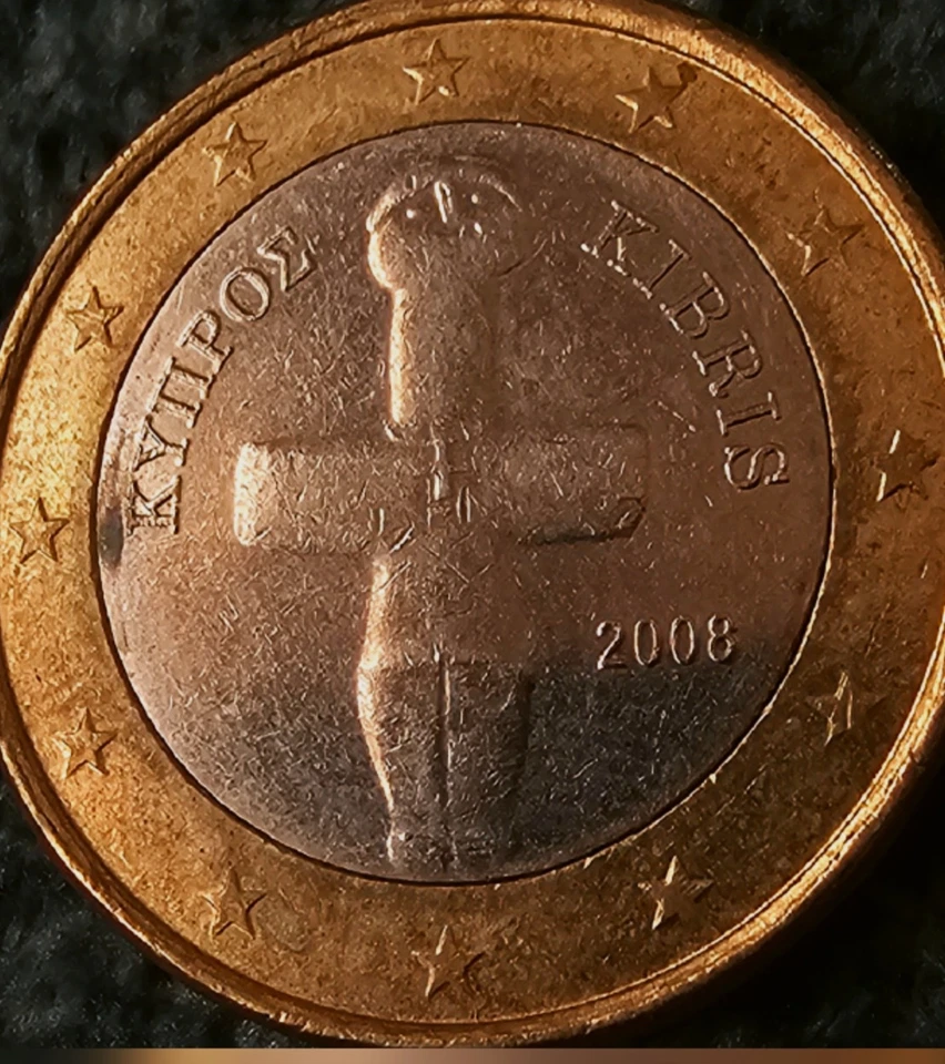 Rare 2008 Cyprus 1 Euro Coin - "Pomos Idol" - Collectible European Currency - Image 1 of 2