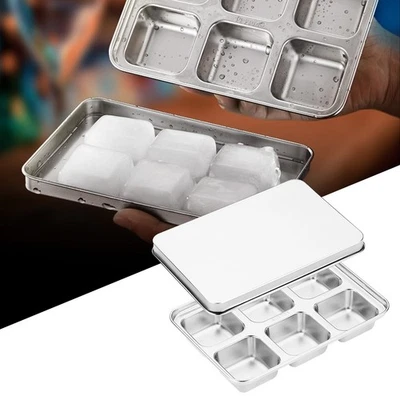 2x Eiswürfelform mit Deckel XXL Eiswürfelbehälter 5cm große Eiswürfel BPA-Frei - Bild 1 von 4