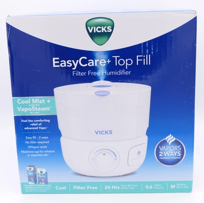 Vicks EasyCare + Top Fill Filter Free Humidifier Cool Mist + VapoSteam Medium Rm - Image 1 of 3