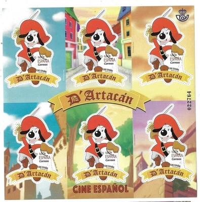 España: 2019; Bloque de 6 sellos de espadachín Datacan, precancelado, EBES160 Foto 1 de 2