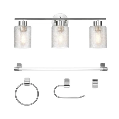 Electric 63000209 5-Piece Bathroom Accessory Set with 23" 3-Light Vanity Ligh... - Image 1 of 4