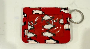 Vera Bradley verspielte Pinguine rot kleine Geldbörse vorne klar Ausweis Fenster Taschen - Bild 1 von 6