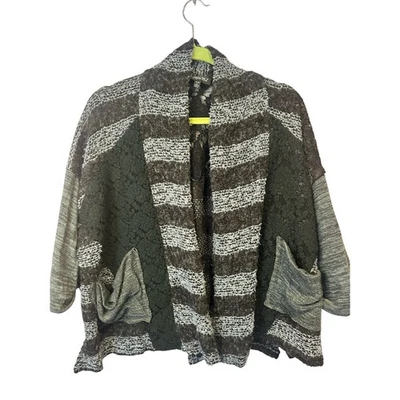 Miss Me Cárdigan Lana Encaje Gris Bolsillos Suéter Manga Corta Mujer Talla Grande Foto 1 de 4