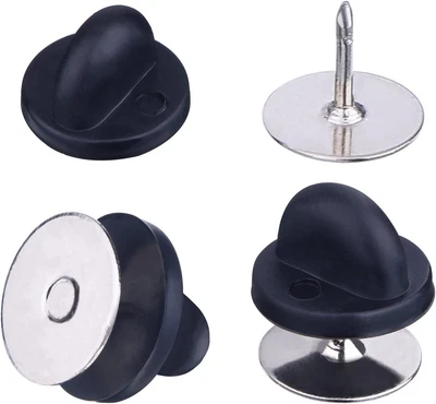 Tachuelas de corbata Eboot pasadores en blanco con respaldos de pasador de goma PVC (100) Foto 1 de 4