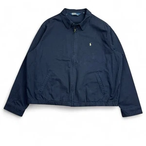 Giacca Bomber Vintage Polo Ralph Lauren Harrington Uomo XXL Blu Navy Full Zip - Foto 1 di 10
