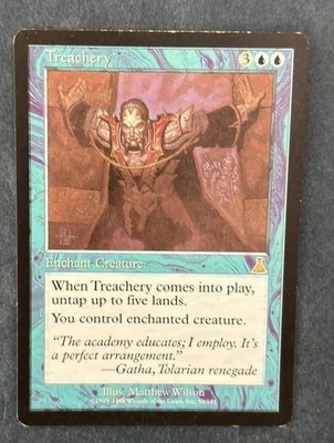 MTG URZA'S DESTINY TREACHERY MAGIC THE GATHERING RARE ENCHANTMENT BLUE ENGLISH - Image 1 of 4
