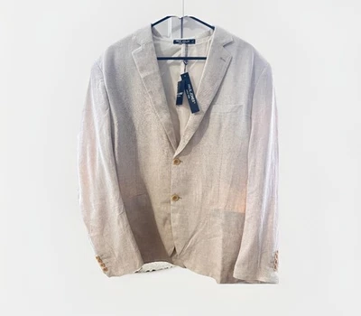 PJ Paul Jones Linen blend Cream Suit Jacket Blazer mens size XL sport coat - Image 1 of 4