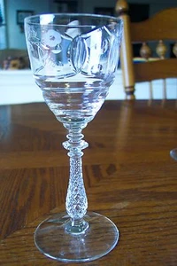 Rock Sharpe Glass Clear Polished & Gray Wheel Cut Breton Claret Wine 1013 EUC - Picture 1 of 5