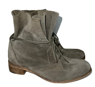 Botas de mujer Diba True Talla 6.5 Rosie gris gamuza cuero botín holgado al tobillo Foto 1 de 4