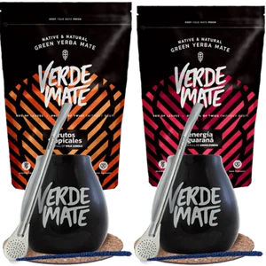 Mate Tee 1kg Set Yerba Mate Verde Mate Guarana Bombilla Mate Becher 350ml - Bild 1 von 12