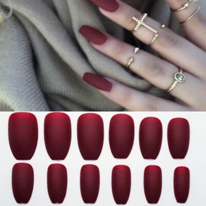 24Pcs Matte Ballerinas False Nail Tips Swatches Fake Fingernail Manicure Deco и - Picture 1 of 22