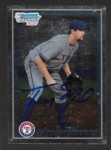 2010 BOWMAN CHROME BCP 29  Tommy Mendonca  RANGERS  SIGNED AUTOGRAPH AUTO COA