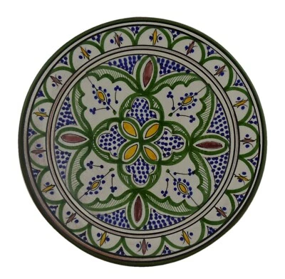 Moroccan Ceramic Plate Salad Pasta Bowl Serving Handmade Wall Hanging 12" Large - Image 1 of 4