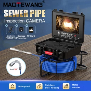 Sewer Camera 50M with 512HZ Sonar Meter Counter Self-Leveling 9''Pipe Inspection - Picture 1 of 10