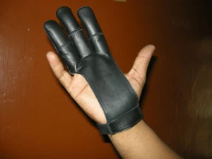 Guantes de tiro con arco, guantes de 3 dedos, guantes de tiro, guantes de cuero de tiro con arco, guantes - Imagen 1 de 3