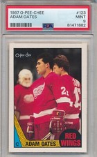 1987 OPC O-PEE-CHEE ADAM OATES #123 RC PSA 9 MINT ROOKIE HOF