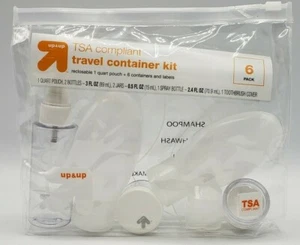 Up & Up Contenitore da Viaggio Kit Conforme TSA ~ Confezione da 6 ~ Trasparente - Foto 1 di 2
