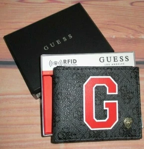 MENS GUESS BIFOLD BLACK WALLET WITH ORIGINAL GIFT BOX - Picture 1 of 3
