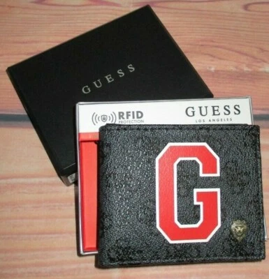 MENS GUESS BIFOLD BLACK WALLET WITH ORIGINAL GIFT BOX - Image 1 of 3
