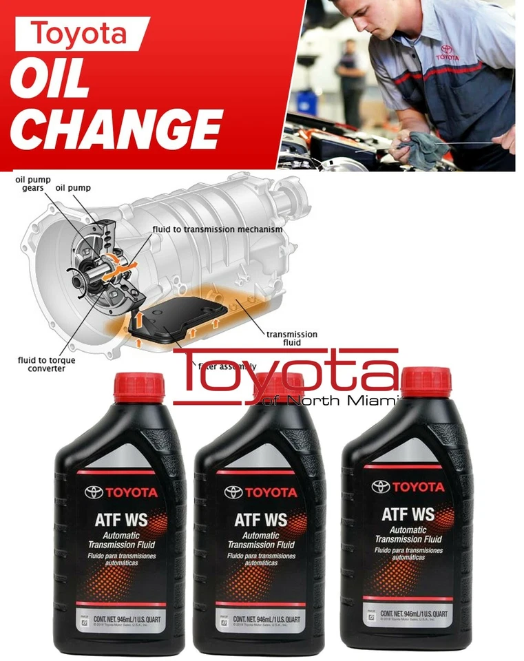 3 Pack Genuine Toyota 00289-ATFWS Automatic Transmission Fluid ATF WS - Imagem 1 de 1