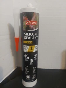 Xfasten Silicone Sealant Waterproof Black Cartridge, 10.1 Oz Caulk All weather - Picture 1 of 3