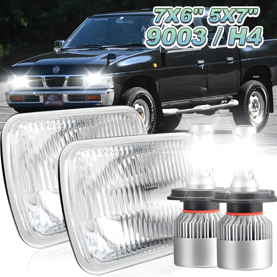 Faros LED de carrocería dura para camioneta Nissan 1995 1996 1997 haz sellado alto/bajo 7x6" Foto 1 de 4