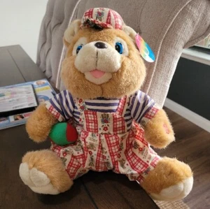 Vintage 90s Plush Animal Stuffed Toy By Charming Toys 13" Bonus Lapel Pin - Picture 1 of 10
