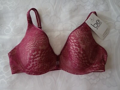 Sujetador Camiseta BE By Berlei, Encaje Talla 36B, Color Púrpura y Melocotón Foto 1 de 2